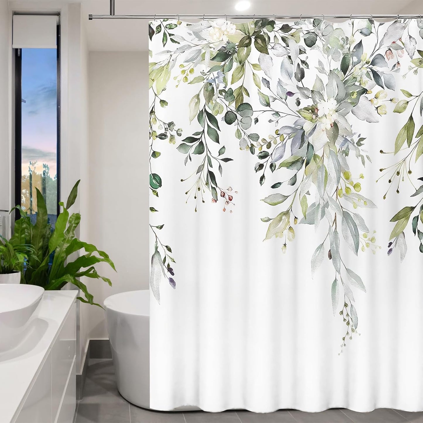 Fabric Shower Curtain Liner, Waterproof Hotel Quality, Bathroom Curtains Rust Resistant Grommets, 72 x 72 Machine Washable (Black)