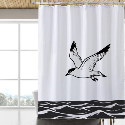 Fabric Shower Curtain Liner, Waterproof Hotel Quality, Bathroom Curtains Rust Resistant Grommets, 72 x 72 Machine Washable (Black)