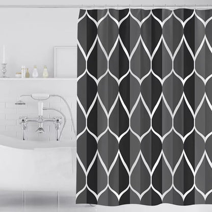 Fabric Shower Curtain Liner, Waterproof Hotel Quality, Bathroom Curtains Rust Resistant Grommets, 72 x 72 Machine Washable (Black)