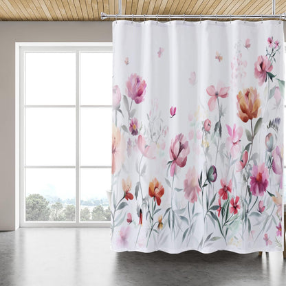 Fabric Shower Curtain Liner, Waterproof Hotel Quality, Bathroom Curtains Rust Resistant Grommets, 72 x 72 Machine Washable (Black)