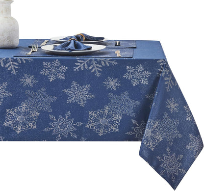 Rectangle Table Cloth Linen Farmhouse Stainproof Waterproof Washable Polyester Oblong Rectangular Fabric Table Cover for Kitchen Dining Dinner (Red, 52 X 70 Inch)
