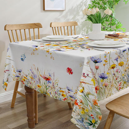 Spring Tablecloth 60x84 Inch for Rectangle Tables - Blooming Flower Spring Decorations for Home - Water Resistant Flower Table Cloth for Party,Table
