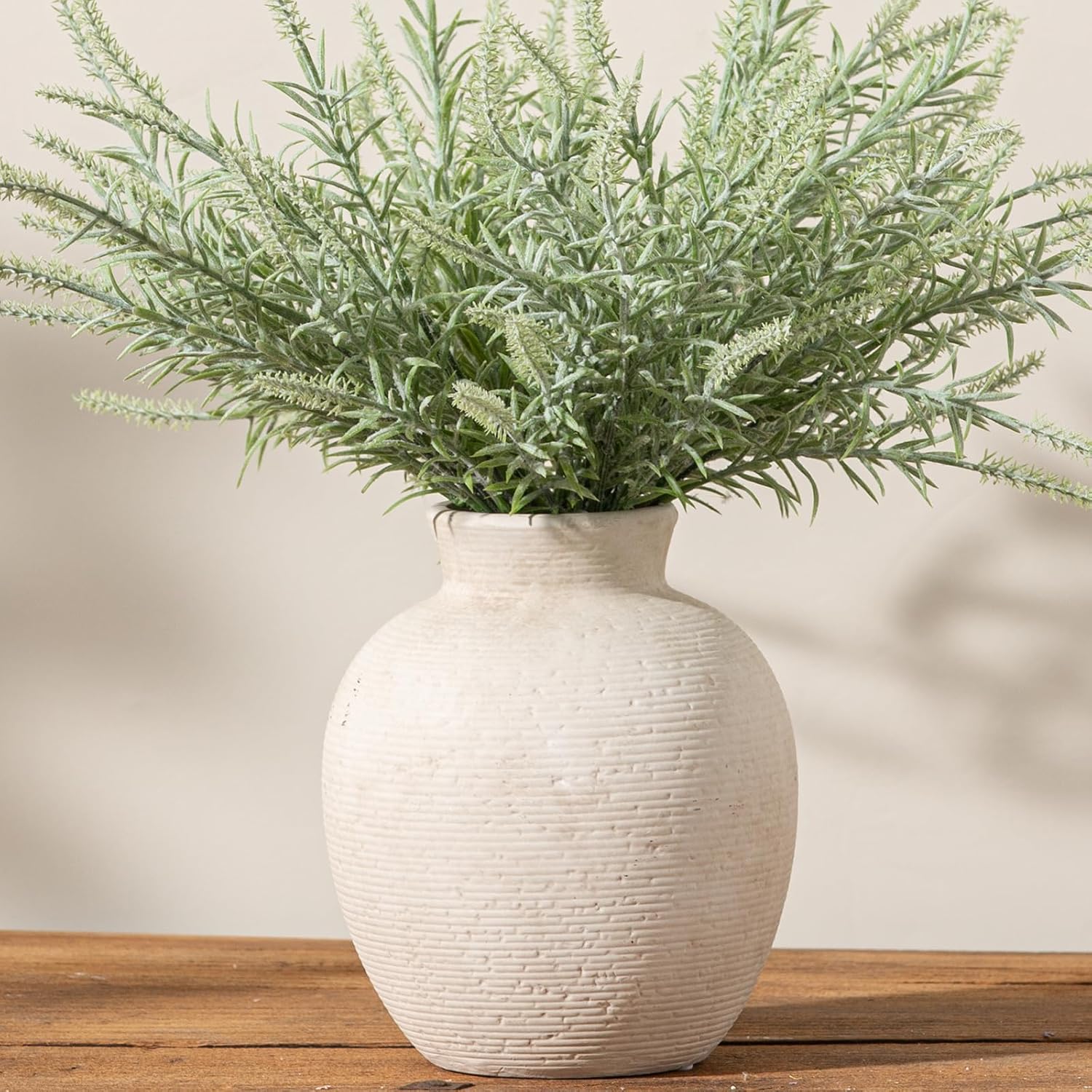 Ceramic Flower Vase Home Decor - Small Farmhouse Table Vases Rustic Vintage Living Room Kitchen Bedroom Decorations for House Book Shelf Office Coffee Desk Dining Fireplace (6" Retro)
