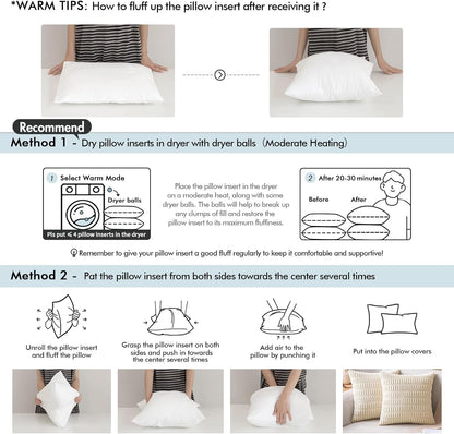 MIULEE Pillow Insert 12x20 Inch, Decorative Rectangle Throw Pillow Insert, Premium Fluffy Pillow Forms Stuffer for Sofa Couch Living Room