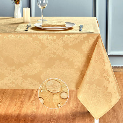 Rectangle Table Cloth Linen Farmhouse Stainproof Waterproof Washable Polyester Oblong Rectangular Fabric Table Cover for Kitchen Dining Dinner (Red, 52 X 70 Inch)
