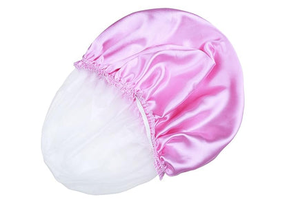 Shower Caps for Women, 4 PCS Elastic and Reusable Bath Caps, Double Waterproof Layers Shower Cap, Bathing Shower Caps, Environmental Protection Hair Bath Hat - Solid Color