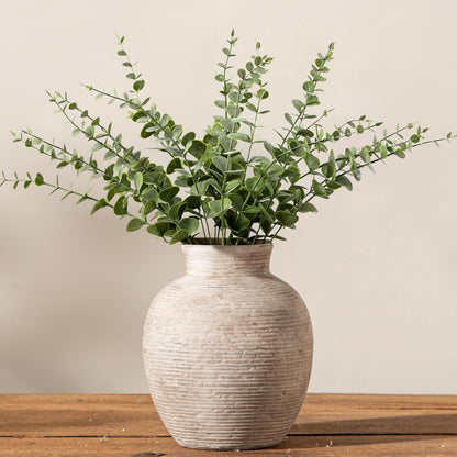Ceramic Flower Vase Home Decor - Small Farmhouse Table Vases Rustic Vintage Living Room Kitchen Bedroom Decorations for House Book Shelf Office Coffee Desk Dining Fireplace (6" Retro)
