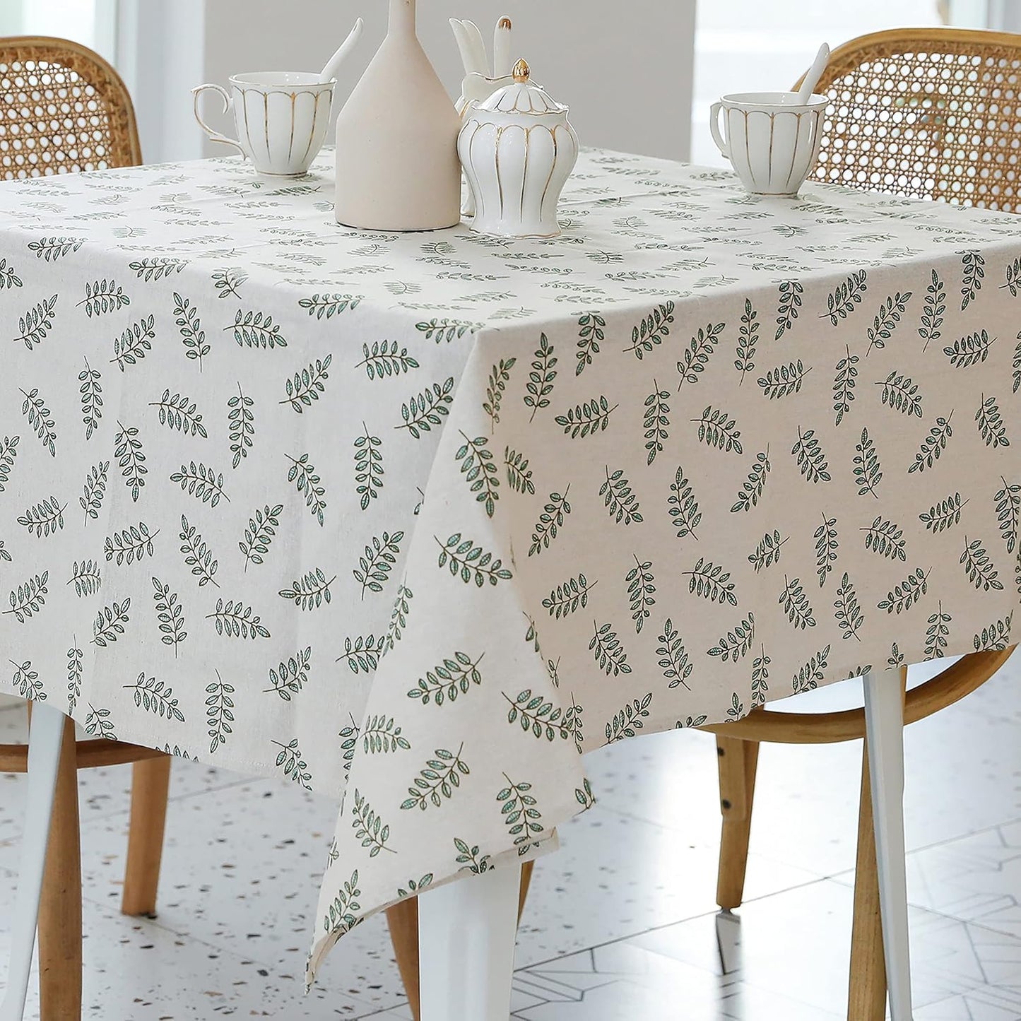 Pastoral Round Tablecloth - 60 Inch Dia. Table Cloth - Washable Table Cover with Dust-Proof Wrinkle Resistant for Restaurant, Picnic, Indoor and Outdoor Dining, Floral (Dark Blue)