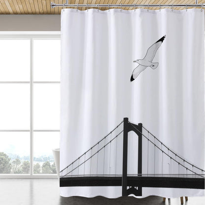 Fabric Shower Curtain Liner, Waterproof Hotel Quality, Bathroom Curtains Rust Resistant Grommets, 72 x 72 Machine Washable (Black)