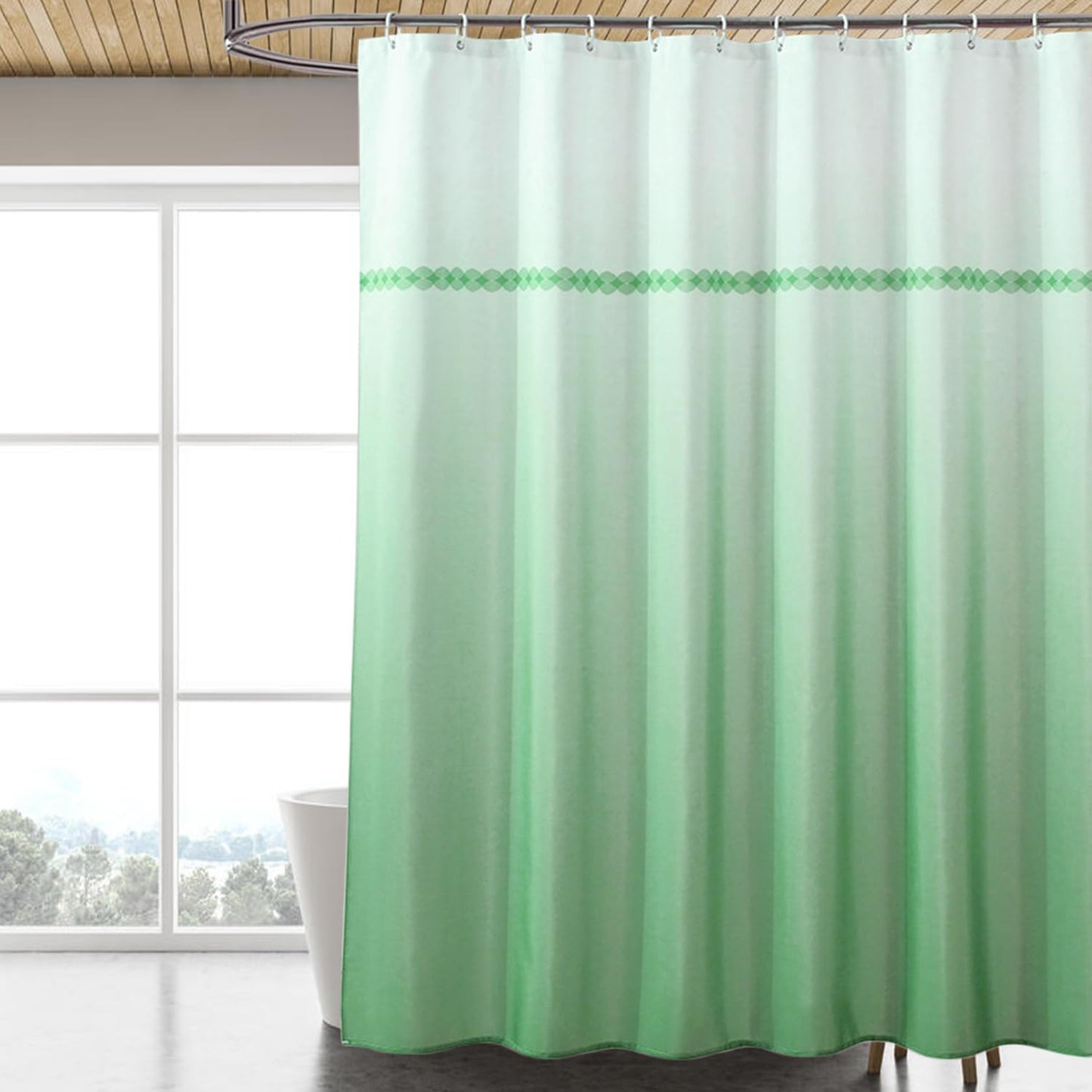 Fabric Shower Curtain Liner, Waterproof Hotel Quality, Bathroom Curtains Rust Resistant Grommets, 72 x 72 Machine Washable (Black)