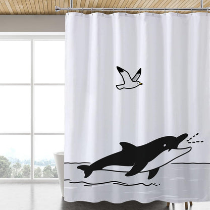 Fabric Shower Curtain Liner, Waterproof Hotel Quality, Bathroom Curtains Rust Resistant Grommets, 72 x 72 Machine Washable (Black)