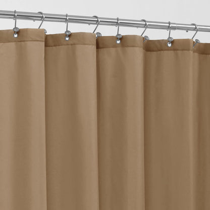 Waterproof Fabric Shower Curtain Soft Hotel Quality - 3 Magnets at Bottom, Premium Black Shower Curtain Liner for Bathroom, Light-Weight Cloth & Washable - 72x72, Black