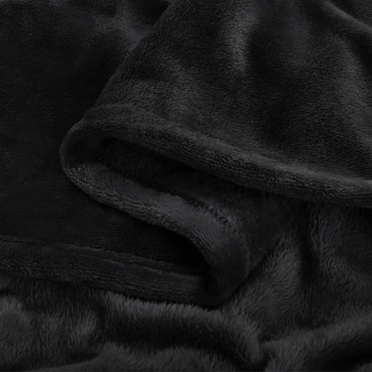 Fleece Blanket Black Throw Blankets for Couch & Bed, Luxury Plush Cozy Fuzzy Blanket 50x60 inches, Super Soft Warm Lightweight Throw Blanket for Travel Camping
