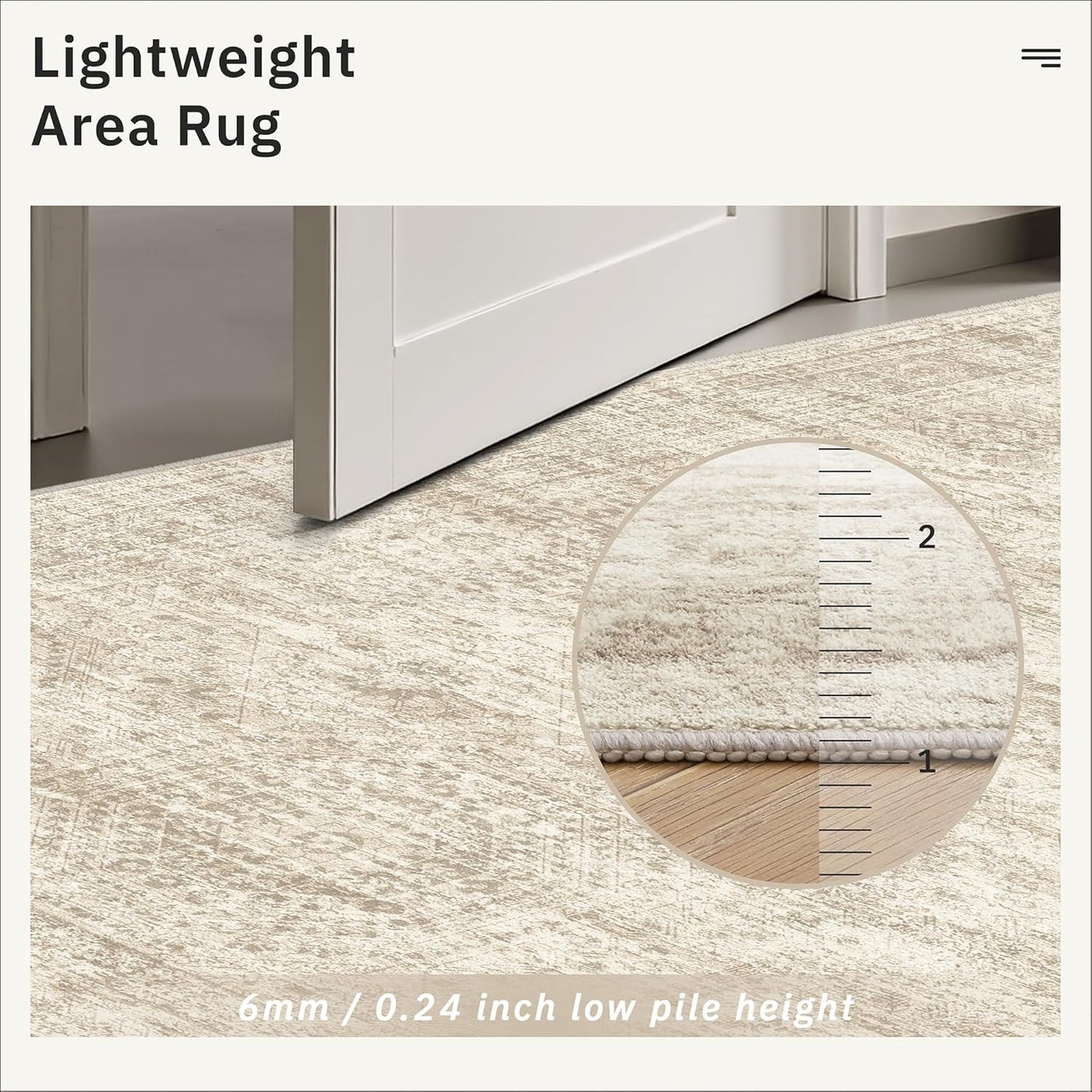 Soalmost Washable Area Rug 8x10, Large Soft Rugs for Living Room Vintage Beige Carpet 8x10 Area Rugs for Bedroom Dining Room Non-Slip Stain Resistant Under Table Rug