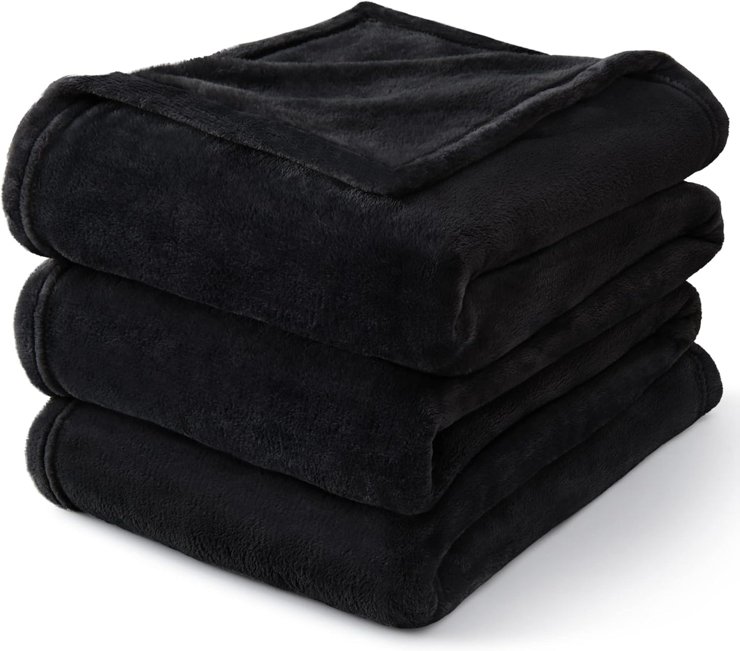 Fleece Blanket Black Throw Blankets for Couch & Bed, Luxury Plush Cozy Fuzzy Blanket 50x60 inches, Super Soft Warm Lightweight Throw Blanket for Travel Camping