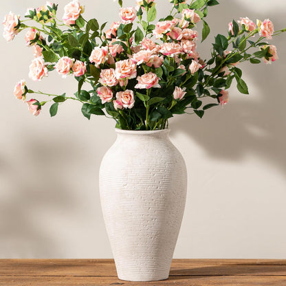 Ceramic Flower Vase Home Decor - Small Farmhouse Table Vases Rustic Vintage Living Room Kitchen Bedroom Decorations for House Book Shelf Office Coffee Desk Dining Fireplace (6" Retro)