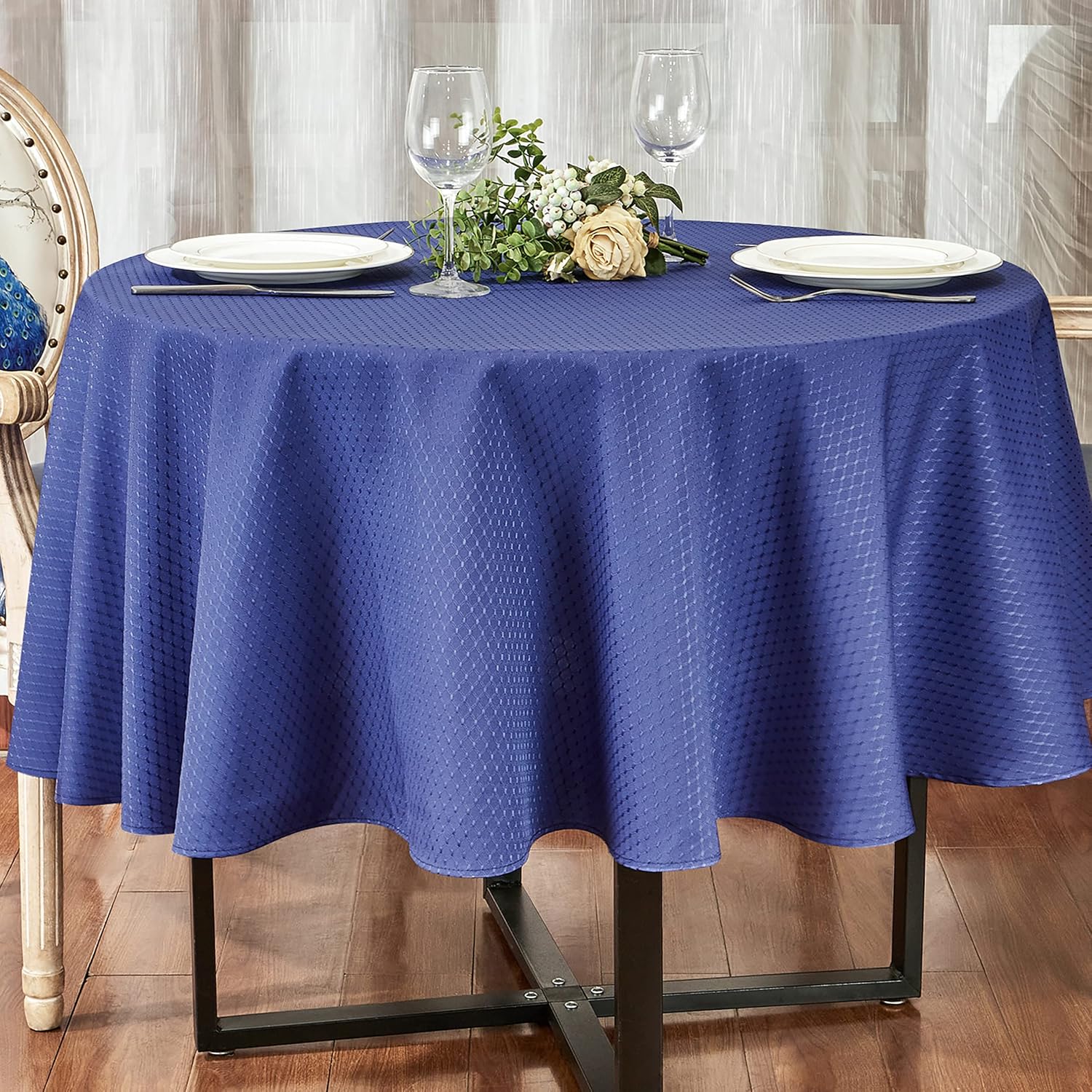 Rectangle Table Cloth Linen Farmhouse Stainproof Waterproof Washable Polyester Oblong Rectangular Fabric Table Cover for Kitchen Dining Dinner (Red, 52 X 70 Inch)